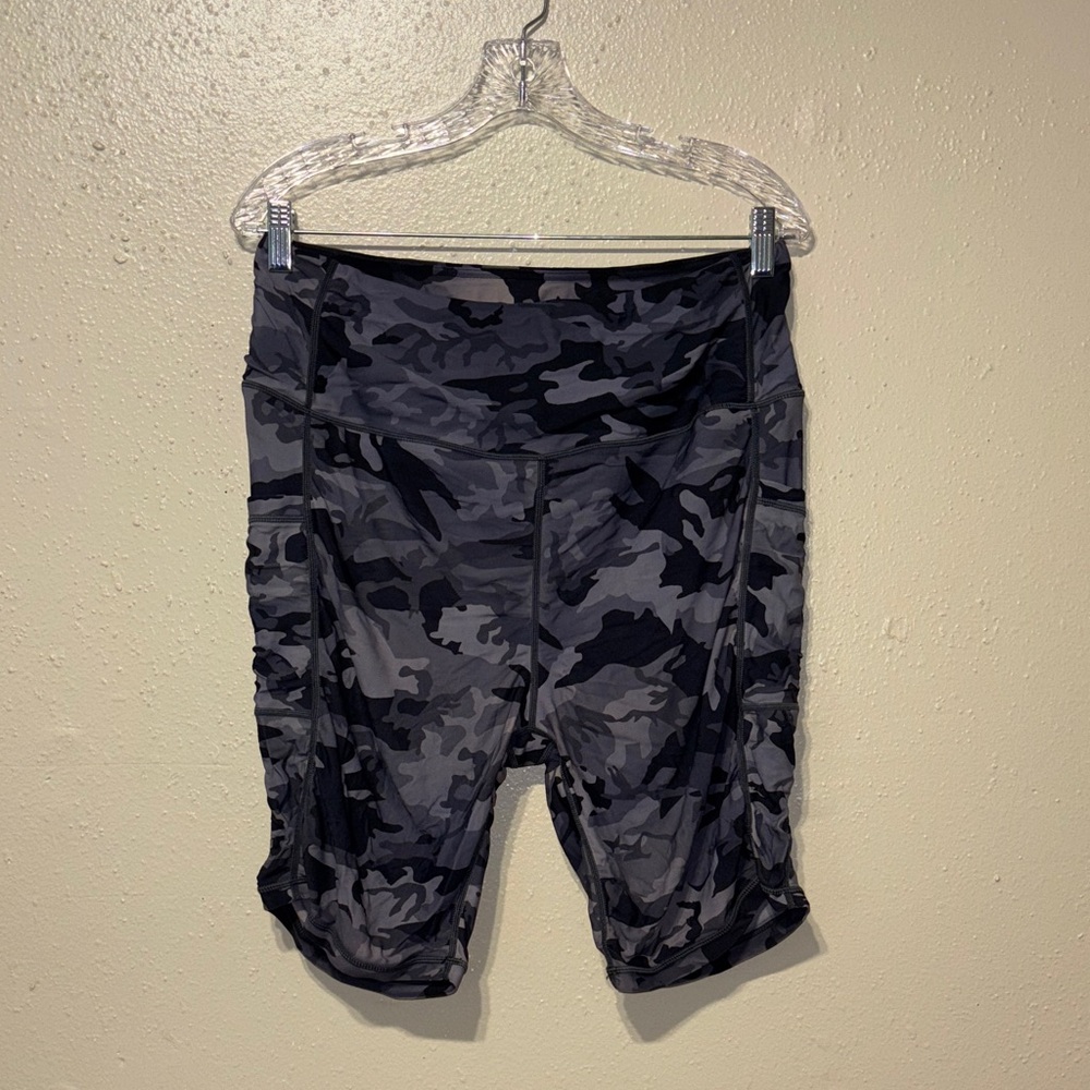 Camo Print Biker Shorts